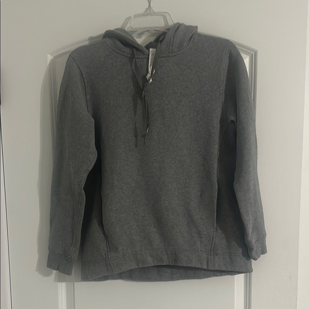 Lululemon Athletica Scuba Pullover Hoodie Heathered Grey Cotton‎ Fleece Size 4